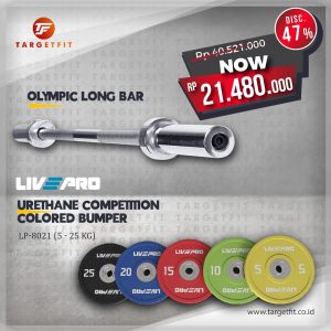 Promo Colored Bumper Plate Livepro + Olympic Long Bar