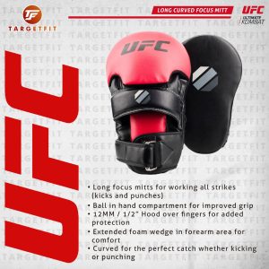 UFC Curved Focus Mitt Black Red Long